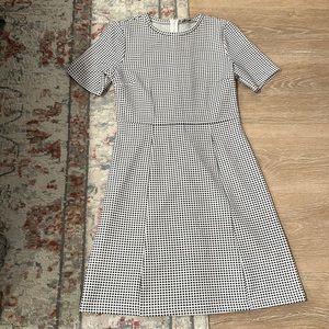 White/blue checkered dress